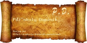 Páskuly Dominik névjegykártya